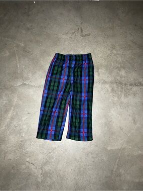 Kids Plaid Casual Pants - Blue, Green & Red Tartan